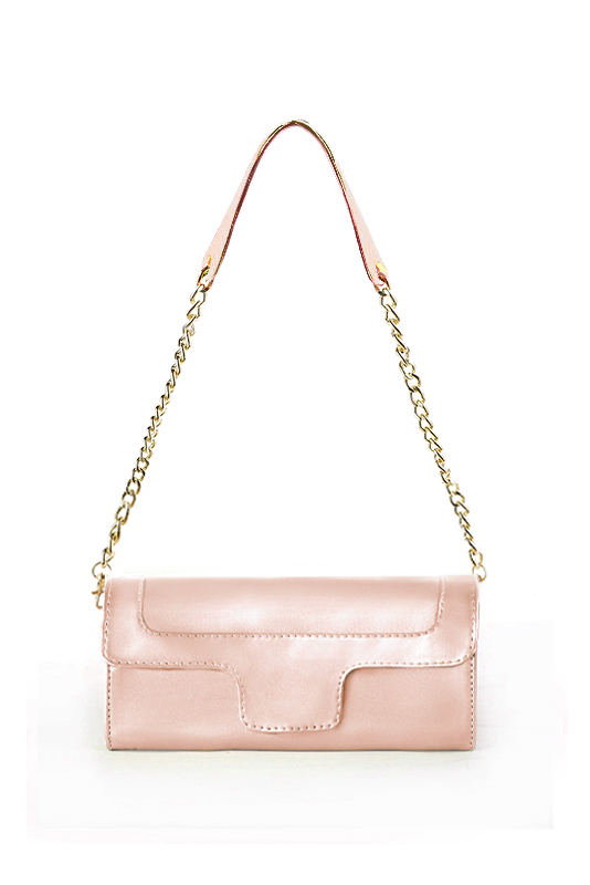 Women's powder pink luxurious elegant clutch for ceremonies, weddings and evenings out. - Top view